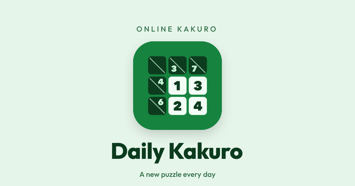 Daily Kakuro: A New Shared Puzzle Every Day